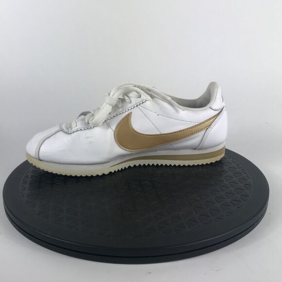 Nike Classic Cortez White/Gold Leather Shoes 807471-106 Women’s Size 7.5 - Picture 9 of 12